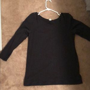J crew 3/4 black shirt with light sequence at top